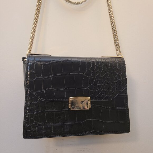 ZARA black faux croc purse - Picture 5 of 6